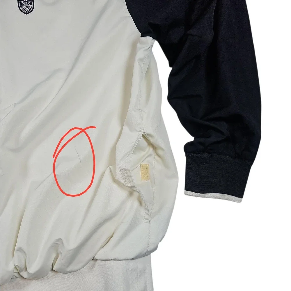 VTG 90's‎ Polo Golf Ralph Lauren Pullover Beige Black Colorblock Windbreaker L